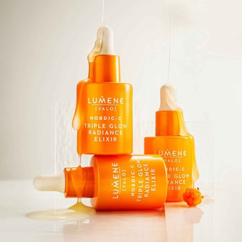 Lumene Nordic-C [Valo] Triple Glow Radiance Elixir - Hydrating, Anti-Aging Vitamin C Serum for Enhanced Skin Glow - Ferulic Acid & Vitamin Face Serum (1 Fl Oz.)