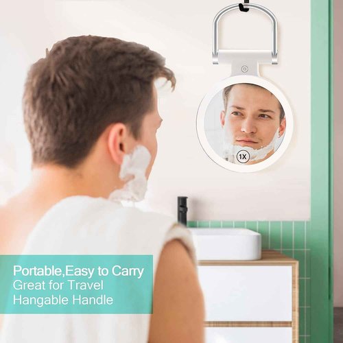 B Beauty Planet Magnifying Mirror with Light 20X/1X,Double Sided Tabletop Mirror with Adjustable Folding Handle,Cosmetic Mirror for Makeup/Travel, Tweezing, and Blackhead/Blemish Removal (9"L x 7"W)