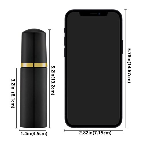 Lil Ray 2 Oz Empty Black Foam Pump Bottle, Foamer Soap Dispenser for Lash Shampoo, Hand Soap, Foaming Cleaner(Gold Pump&Black Cap, 12 PCS)