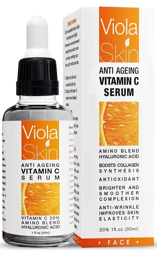 ViolaSkin Vitamin C Serum - Anti Ageing, Hydrating & Brightening Serum for Face with Hyaluronic Acid - Uniquely Designed Day & Night Serum