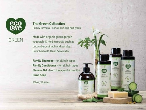 ecoLove Organic Vegan Cucumber Spinach Parsley Moisturizing Body Wash and Hand Soap Bundle