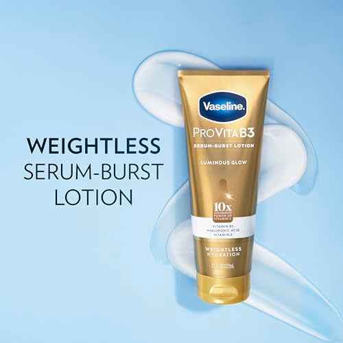 Vaseline Pro VitaB3 Serum Burst Lotion Luminous Glow Healthy, Glowing Skin, Lightweight 10x Antioxidant Power of Vitamin C with Vitamin B3, Hyaluronic Acid & Vitamin E, 7.5 Fl Oz