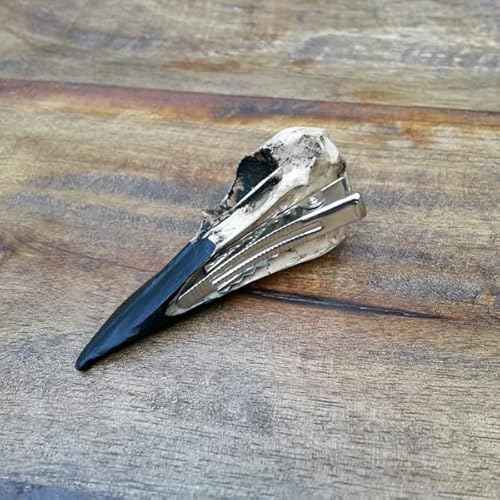 Raven Skull Hair Clip Gothic Headpiece, Goth Witchy Viking Wedding Hair Accessory for Brides, Bridal Barrette