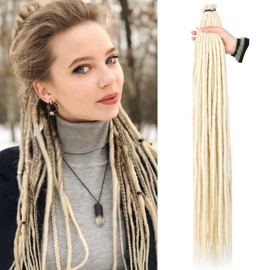 DAIRESS 36 Inch 10strands/pack Synthetic Dreadlocks Extensions Thin 0.6cm Soft Reggae Hair Hip-Hop Style Dread Extensions Long Crochet Braids For Hippie Dread locks Hair(613#,10strands/pack)