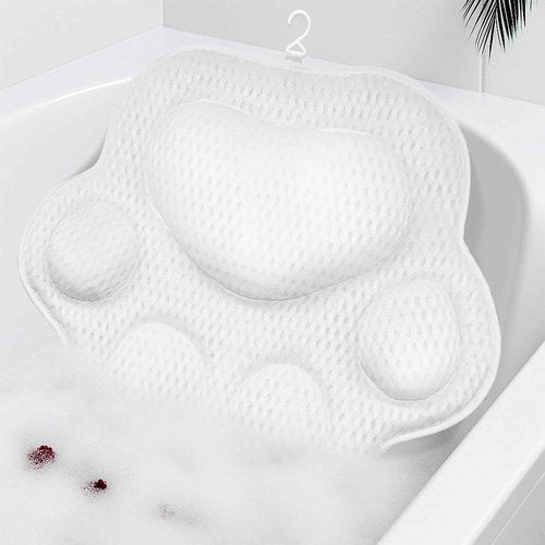 NdtPanopsia Cute Cat Paw Bath Pillow | Ergonomic Spa Cushion with Non-Slip Design | Quick-Drying, Supports Head, Neck & Back | Unique Gift for Women