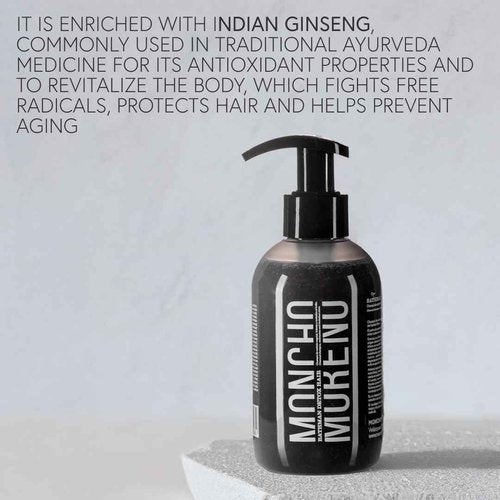MONCHO MORENO BATHMAN Detox Hair Shampoo - Clarifying Shampoo for Oily Roots & Dry Ends - Activated Charcoal & Wheat Protein - Sulfate-Free Detox Shampoo for Scalp Care & Deep Clean Hair (8.8 oz)
