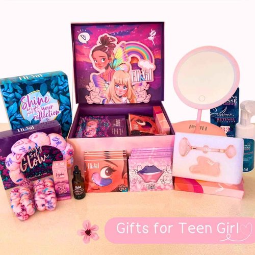 Christmas Tween Gift Box – Trendy & Unique Gifts Basket Teen Girl – Spa Kit for Teen Girls with Skincare and Self-Care Essentials – Birthday or Holiday Present