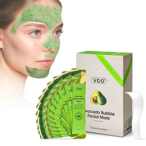 VGO Blackhead Remover Bubble Clay Mask, Deep Moisturizing & Pore Cleanser Face, with Salicylic Acid & Hyaluronic Acid，Daily Hydrating Facial Care & Skin Blackhead Mud, 12pcs (0.14 Ounce (Pack of 12))