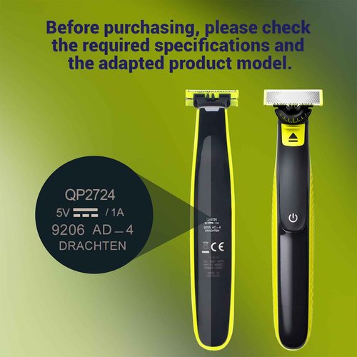 5V One Blade Charger Compatible with Philips Norelco Shaver 2400 2600 X3001/90 OneBlade QP2724 QP2834 MG5910 MG7910 MG9510 X5006 Electric Beard Shaver Power Adapter USB Charging Cable