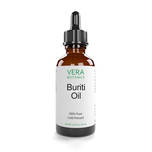 Vera Botanics BURITI OIL 100% Pure & Natural, Unrefined, Cold-Pressed For Face, Dry Skin, Nails, Lips, Body & Hair - Reduce Hair Breakage, Appearance of Scars from Psoriasis, Eczema & Acne