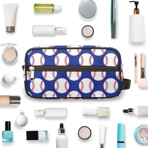 Baseball Blue Travel Toiletry Bag for Boys Men, Waterproof Hanging Dopp Kit for Women, Shaving Bag with Large Capacity for Travel,Sports Shower