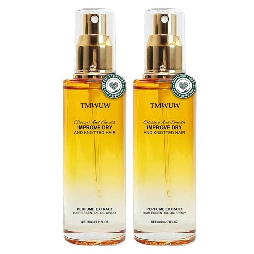 Hair Oil Spray - Leave In Conditioning Spray for Dry & Frizzy Hair with Jojoba Oil & Shea Butter, Intensive Nourishing Treatment, Detangles, Adds Shine & Softness for Women & Men (2.71 Fl Oz-2PS)