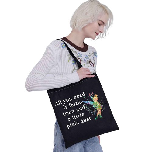 G2TUP Fairytale Movie Inspired Makeup Bag Faith Trust And Pixie Dust Fairy Travel Makeup Bag for Fans (All you need TG)