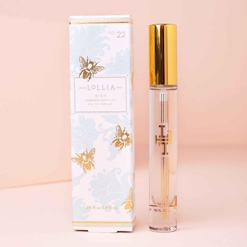 LOLLIA Wish Travel Eau de Parfum, .28 fl. oz. – Sugared Pastille – Beautifully Captivating, Travel Size Perfume, Women’s Perfume, Eau de Parfum Spray for Women, Women’s Fragrance