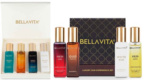 BellaVita Luxury Perfume Combo Set | Premium Oud & Cologne Gift Collection for Women & Men | Includes Honey Oud, Skai, Fresh, White Oud, Oud Dark, Oud Gold, Oud | Perfect Fragrance Gift | 8x20ML