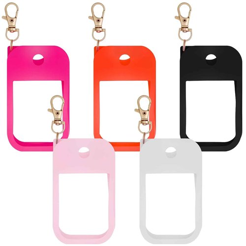 SUBANG 5 Pieces Silicone Case Compatible with Touchland Hand Sanitizer Spray Protective Case with Keychain for Power Mist and Glow Mist 1 fl oz