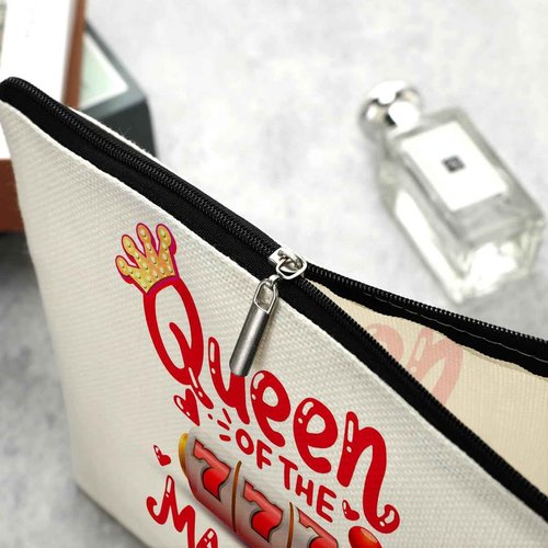 Casino Makeup Bag Cosmetic Bag Trip Toiletry Bag Slot Gambling Lucky Gift Birthday Christmas Graduation Gifts for Gambler Casino Lover Friend Daughter Cousin Queen Of The Machine