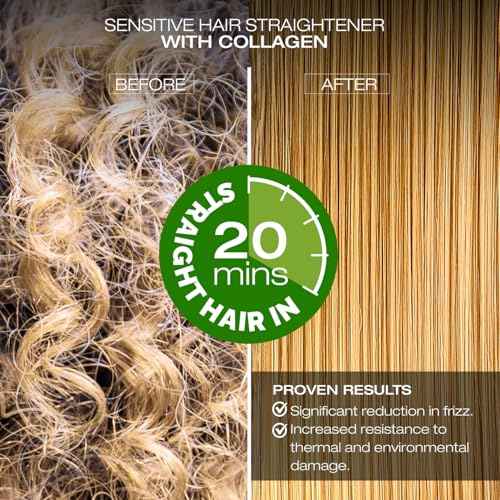 NK Keratin Sensitive Hair Straightener with Collagen, Hydrolyzed Keratin. (15oz)