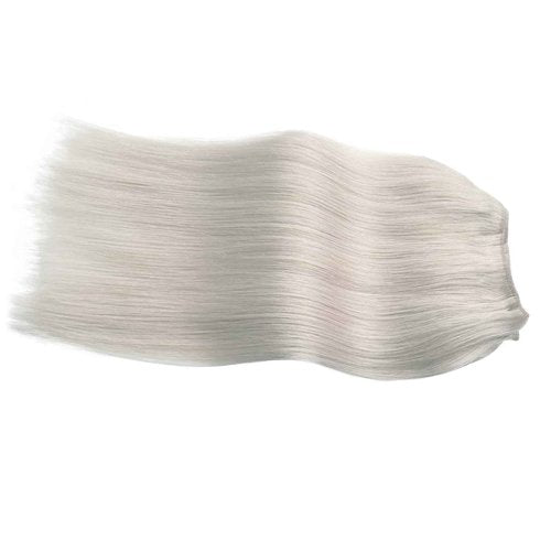Sew in Hair Extensions Human Hair Weft Silvery Grey Hair Extensions Sew in Real Human Hair Invisible Weft Human Hair Colored Weaving Hair for Full Head 14inch 80g