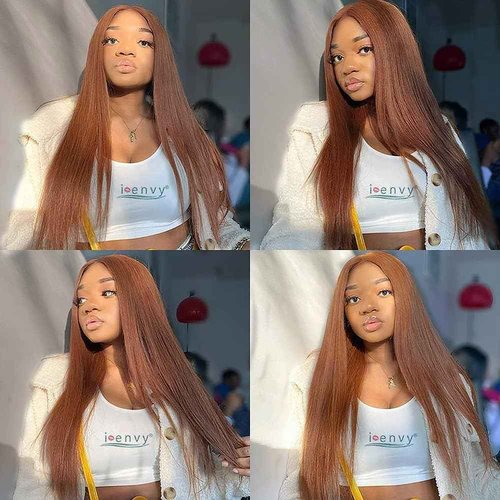 #30 Straight Human Hair Bundles 16 18 20 Inch Brown Bundles Human Hair Unprocessed Native Virgin Hair 100/PC 3 Extensions Light Brown Color Wet and Wavy Human Hair Extensions for Women