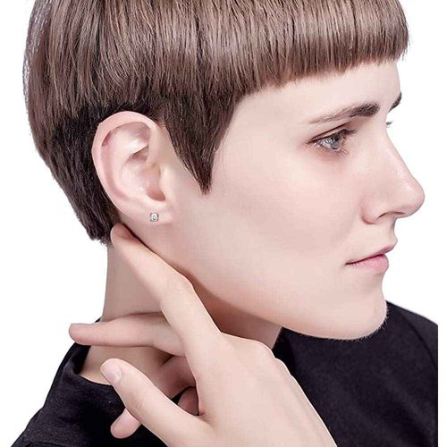 2 Pack 4mm Ear Piercing Kit with Cubic Zirconia Stud Earrings Ear Piercing Gun (Topaz)