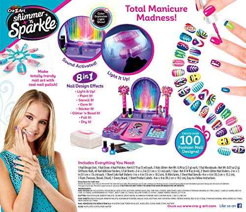Cra-Z-Art Shimmer 'n Sparkle 8-in-1 Lite-Up Designer Nail Studio