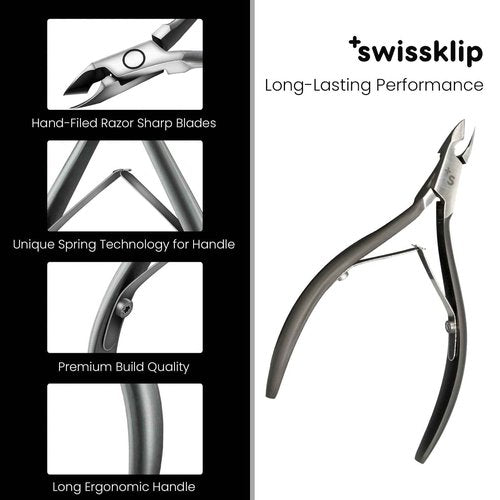 Swissklip Cuticle Trimmer, Cuticle Remover, White Elephant gifts, Cuticle Nippers, Cutter, Nail Nipper used along with Cuticle Pusher Tool, Nail Cuticle Trimmer