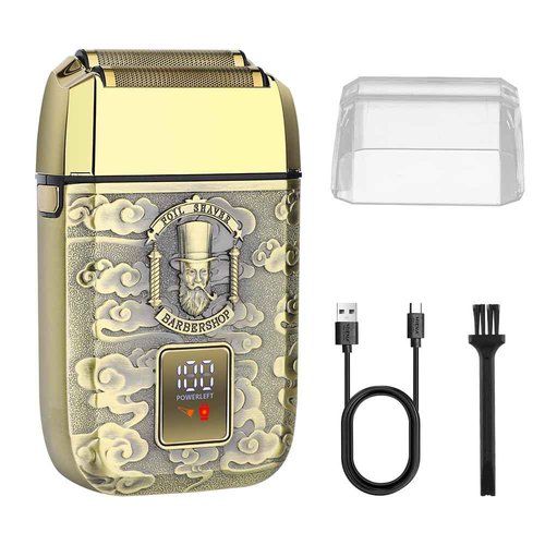 HIENA PRO Professional Foil Shaver for Men, Reciprocating Electric Beard Trimmer, Cordless Bald Head Precision Trimmer with LED, Perfect Gifts for Men(GM)