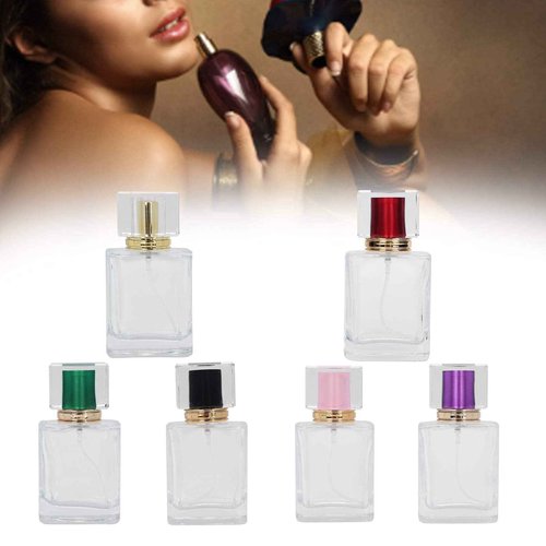 Brrnoo 50ml Empty Perfume Bottle, 6 Pieces Small Empty Vials and Sprayers for Travel, Refillable Glass Perfume Bottle Empty Spray Bottle Perfume Atomizer Dispenser