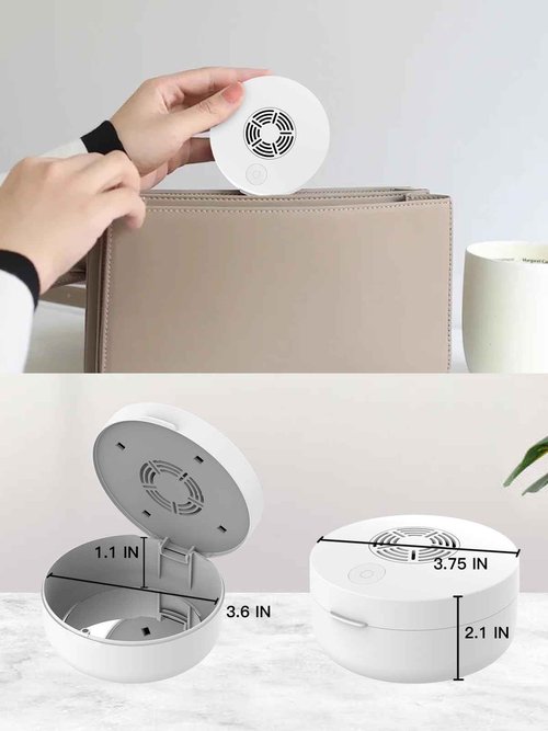 Voraiya UV Retainer Case Braces Box with Fan and Mirror – Compact Dental Case for Aligners, Mouth Guards, Night Guards, and Teeth Braces – White