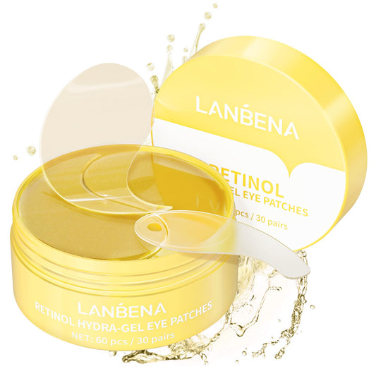 LANBENA Under Eye Patches (30 Pairs) - Gold Under Eye Mask Retinol & Collagen, Under Eye Mask for Face Care, Eye Masks for Dark Circles and Puffiness, Under Eye Masks for Beauty & Personal Care