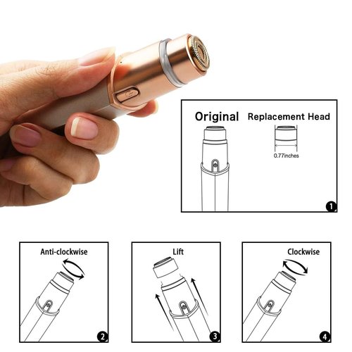 Generation 3 Replacement Heads for New Version Flawless Finishing Touch Facial Hair Remover, 5 Pack