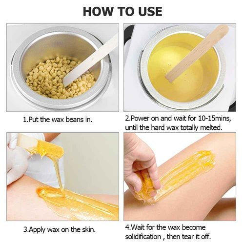 Wax Warmer Kit For Hair Removal, Professional Waxing Kit with 50pcs Waxing Sticks Single Wax Warmer Electric Heater For Women & Men, Facial Skin Body SPA Salon Equipment