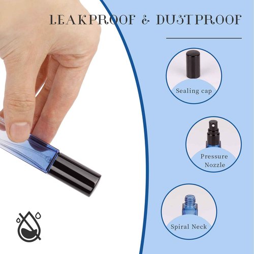 Gsteng Portable Perfume Travel Refillable Bottles, 4 Pack, 15ML (Blue)