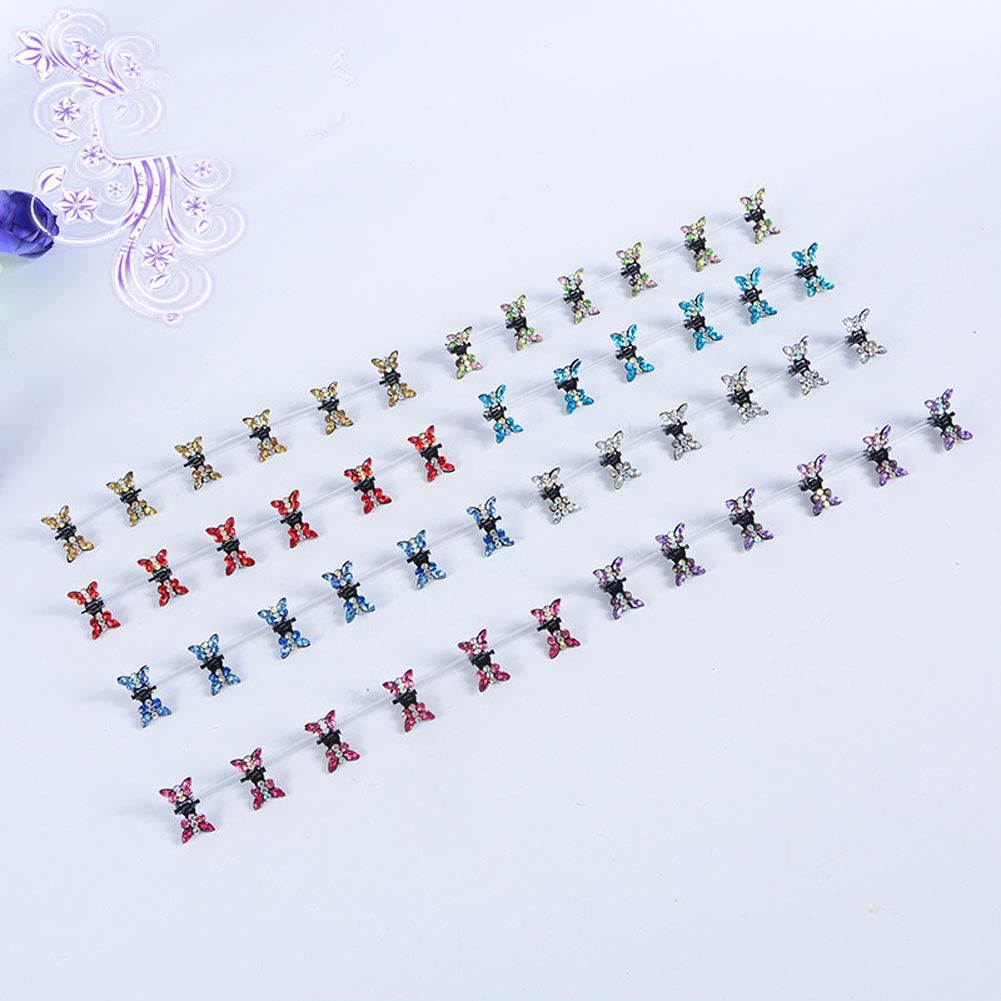 30PCS Multicolored Mini Claw Hair Clips Crystal Rhinestone Barrette Hair Claw Clip Hair Bangs Pin Hair Accessories