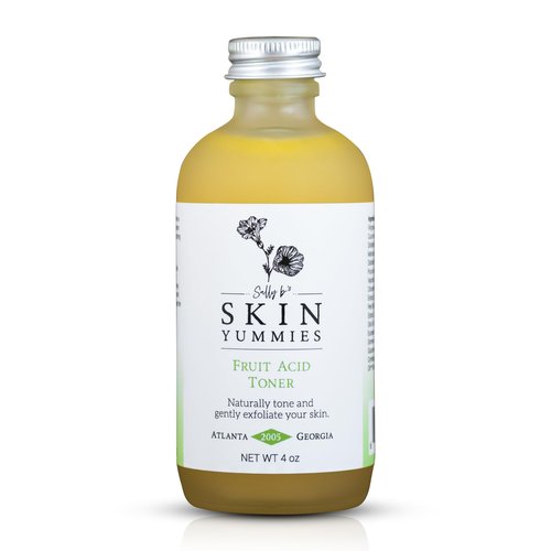 Sally B's Fruit Acid Face Toner and Daily Exfoliator/Alpha Hydroxy Acid (AHA) / 5 in 1 Action: Astringent, Cleansing, Calming, Exfoliating, and Hydrating / 4OZ