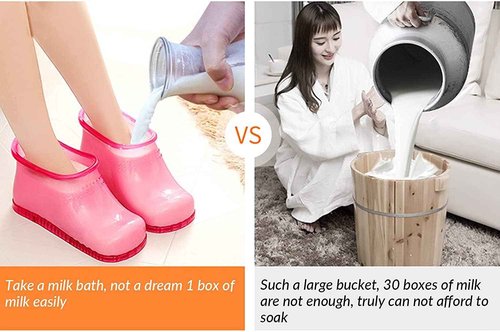 WMHYLYH Movable Foot Soaker, Portable Feet Soaking Tub Massage Foot Bath Shoes, Bath Massager Basin Pedicure Feet Spa Shoes for Thermal Massage to Promote Blood Circulation (Large, Red)
