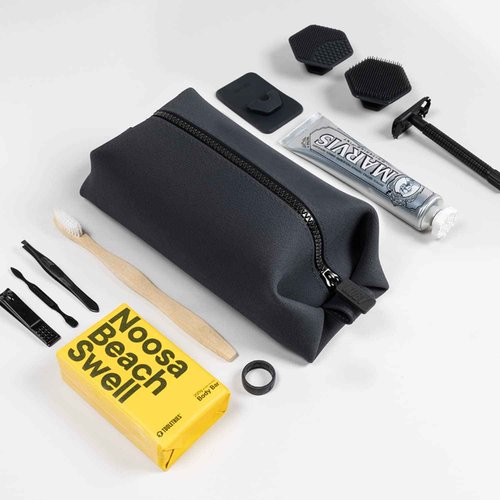 TOOLETRIES The Koby Lite Dopp Kit - Silicone Toiletry Organizer, Bathroom Travel Bag - Heavy-Duty Zipper, Leak Resistance, Easy to Clean - 9" x 4" x 4" - Charcoal