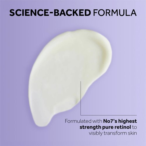 No7 Pure Retinol 1% Night Concentrate - Anti Wrinkle Retinol Serum with Collagen Peptides & Niacinamide for Younger Looking Skin - Firming Face Serum for Fine Lines & Wrinkles (30ml)