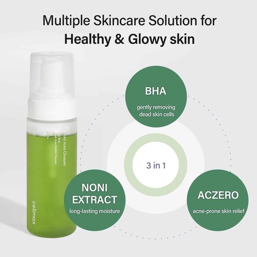 celimax Noni Bubble Cleanser | Mild Formula Face Wash for Sensitive to Oily Dry Combination Skin Calming, Soothing, Exfoliating, 155ml