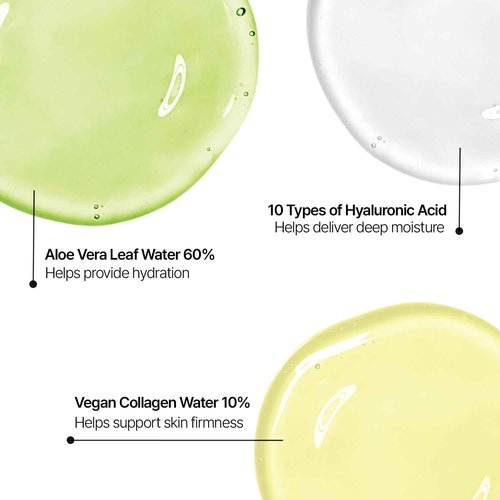 shaishaishai ALOE PDRN Cooling Repair Ampoule, 10% Vegan Collagen, 10 Types Hyaluronic Acid, Cooling Hydration & Soothing, Glow Serum, Korean Skincare, 1.69 Fl Oz
