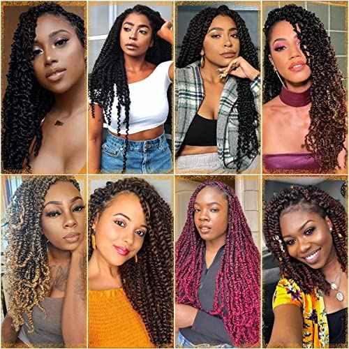 Nice One Pre-Twisted Passion Twist Hair 12 Inch, Passion Twist Crochet Hair for Women 8 Packs Ombre Brown Pre-Looped Passion Twists Braiding Hair Extensions (12 Inch (Pack of 8), T1B/30/27)