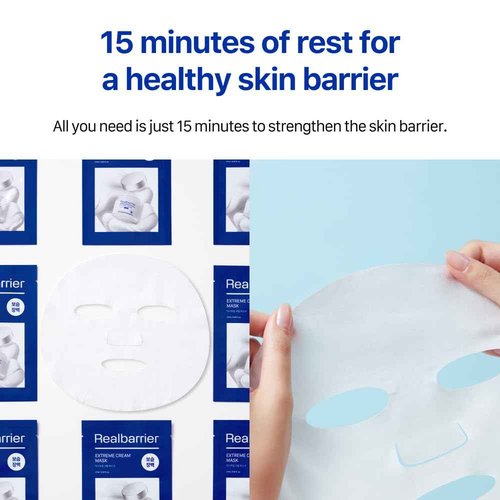 Real Barrier | Extreme Cream Face Sheet Mask | Skin Barrier Repair | Face Masks Skincare | Moisturizing & Hydrating for Dry and Sensitive Facial Types | Facial Moisturizer | Korean Mask | 10 Sheets