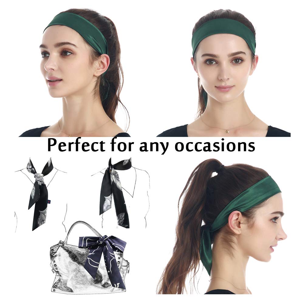 Alnorm Double Layered Satin Bonnet Oversized Sleep Cap for Hair Loss Women Green