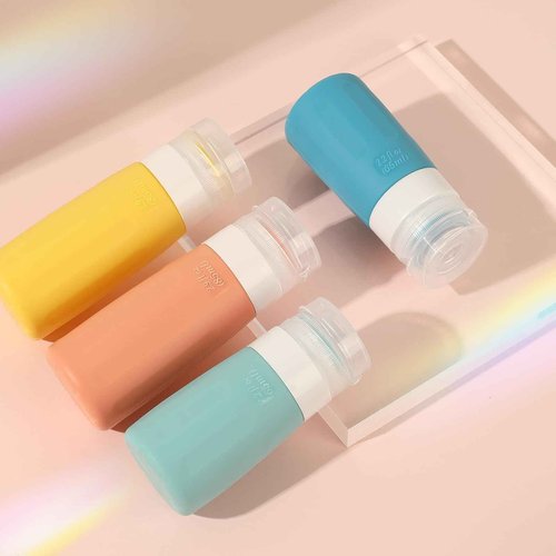 Coix foam 18 Pack Travel Bottles Set for Toiletries, TSA Approved Leak Proof Travel Size Container jars,Squeezable Silicone Travel Essential Accessories for Conditioner, Shampoo, Lotion