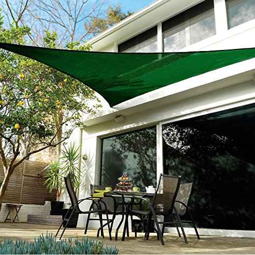 Coolaroo Coolhaven Shade Sail - 95% UV Block Breathable Outdoor Sun Shade with Stainless Steel Hardware for Patio, Deck, Garden, or Pool, 12 ft Triangle, Sahara