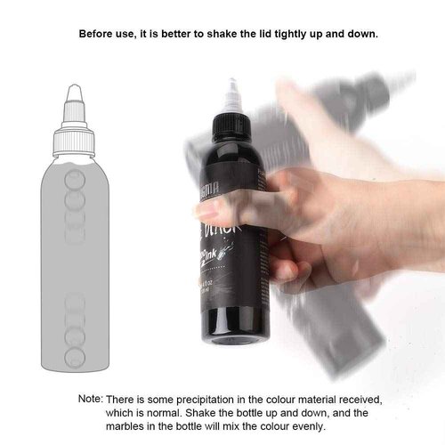STIGMA Tattoo Ink Black Shading 2 Stage Grey Wash Black 4oz （120ml）USA Standard Pigment Tattoo Ink Black Set (Ghost Black)