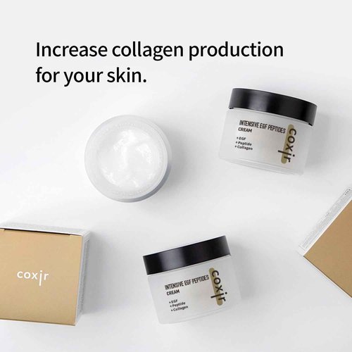 coxir INTENSIVE EGF PEPTIDES CREAM l Day&Night Firming Cream l EGF(Epidermal Growth Factor), Peptides, Niacinamide, Panthenol, Collagen l Korean Skincare [50ml/1.69fl.oz] (Pack of 2)