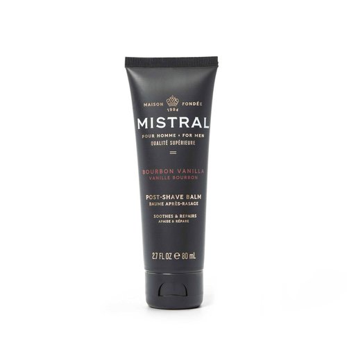 Mistral Bourbon Vanilla Post Shave Balm | Soothing Aftershave for Men with Aloe & Jojoba Oil | Non-Greasy Post Shave Moisturizer, For All Skin, Paraben & Phthalates Free | Made in France - 80ml