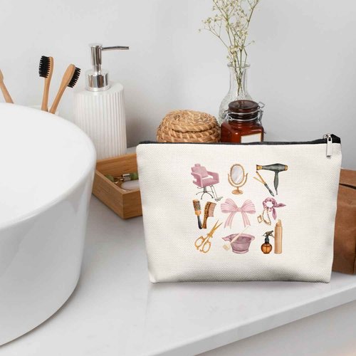 EKGJW Hairstylist Gifts Women Makeup Bag Make Up Bag, Cosmetic Bags for Hairstylists, Hairdresser Gifts for Cosmetology Student Teen Girls
